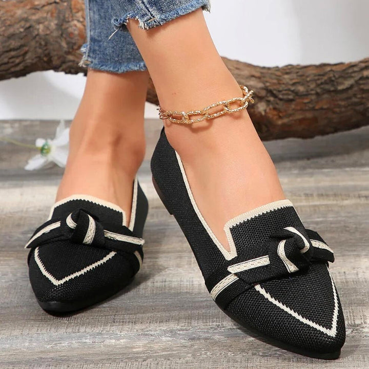 Mocassins Noirs Femme | Finitions Contrastantes | Élégance Quotidienne