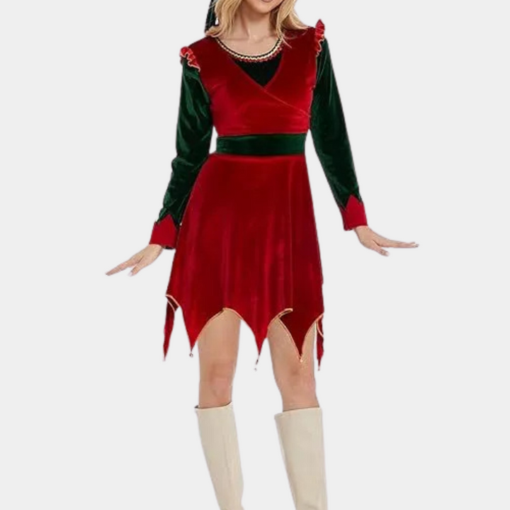 CHARLIZE - Robe de Lutin de Noël pour Femmes
