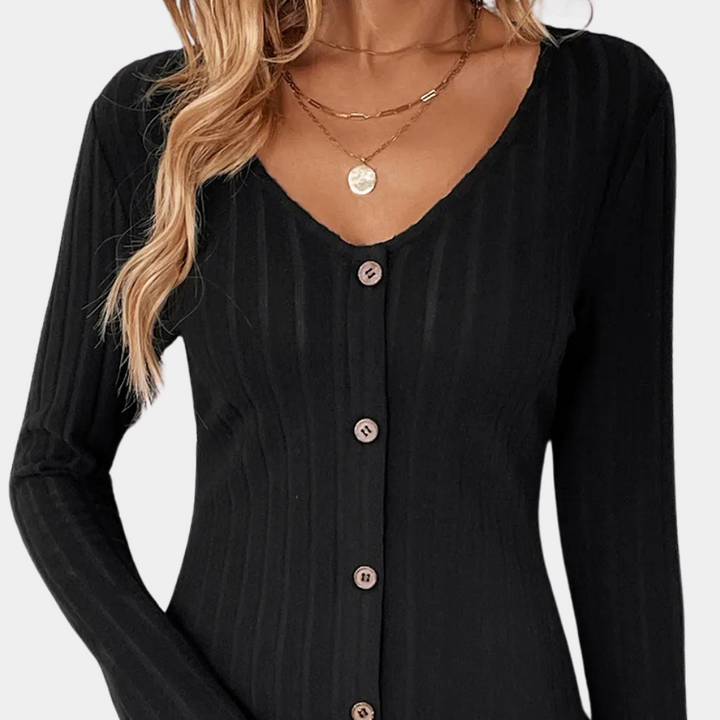 DELISSA - Robe décontractée à manches longues pour femmes