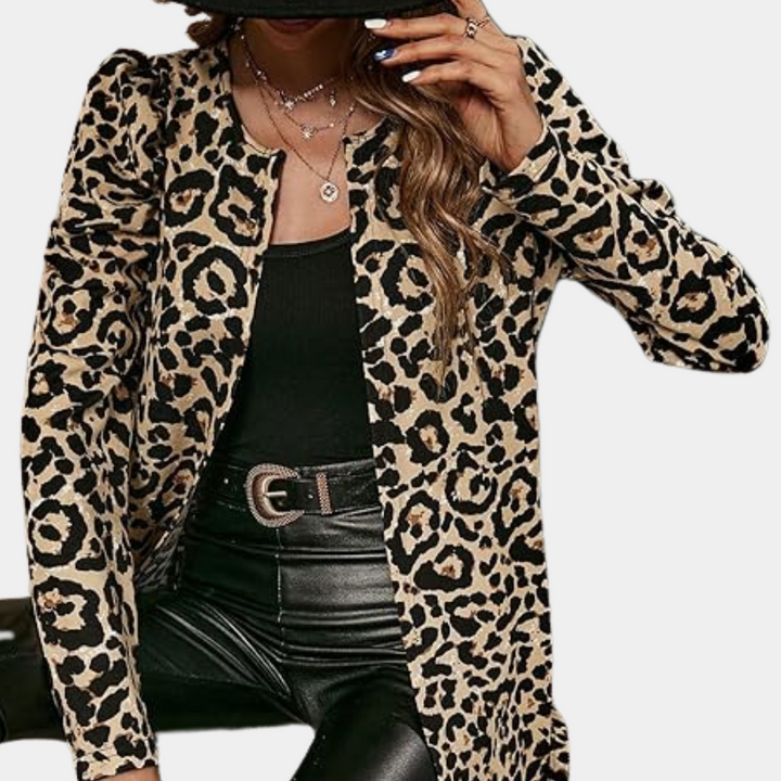 GRACE - Manteau Tendance Imprimé Léopard pour Femmes