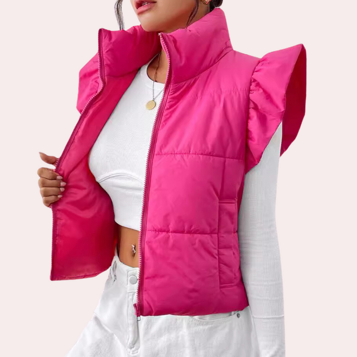 ADA - Gilet Tendance Matelassé Court pour Femmes