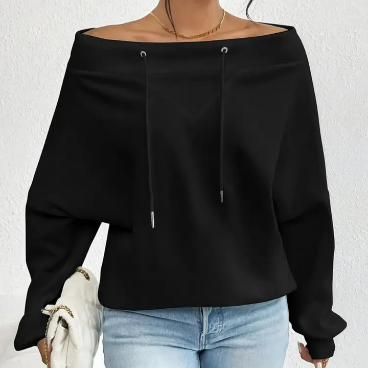EDNA - Sweatshirt Élégant à Épaules Dénudées pour Femmes
