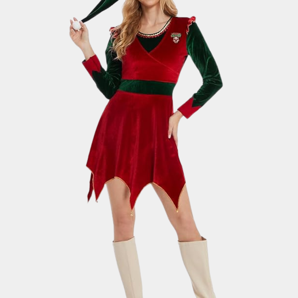CHARLIZE - Robe de Lutin de Noël pour Femmes