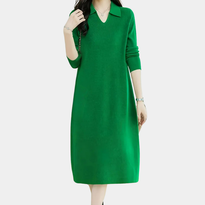 LUSINE - Robe Midi Tricotée Élégante pour Femme