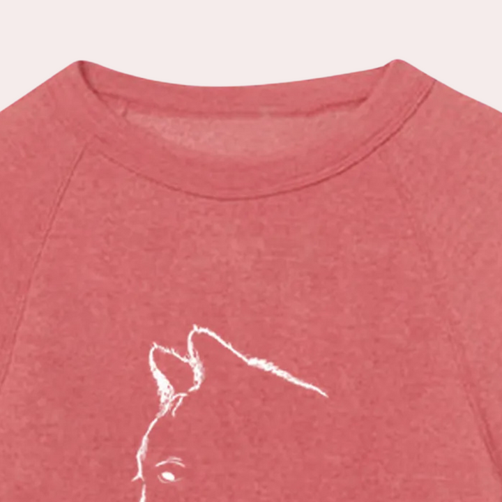 ADRIA - Pull décontracté pour femmes avec un adorable motif de chat