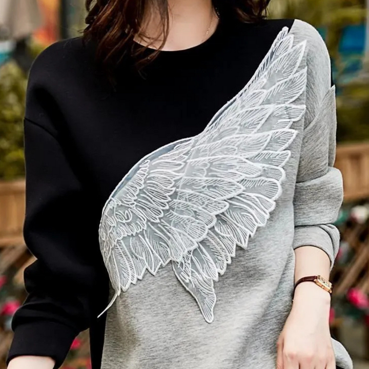 JEASELLE - Sweatshirt Tendance en Dentelle pour Femmes