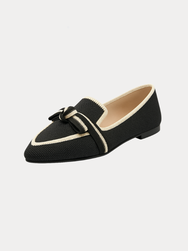 Mocassins Noirs Femme | Finitions Contrastantes | Élégance Quotidienne