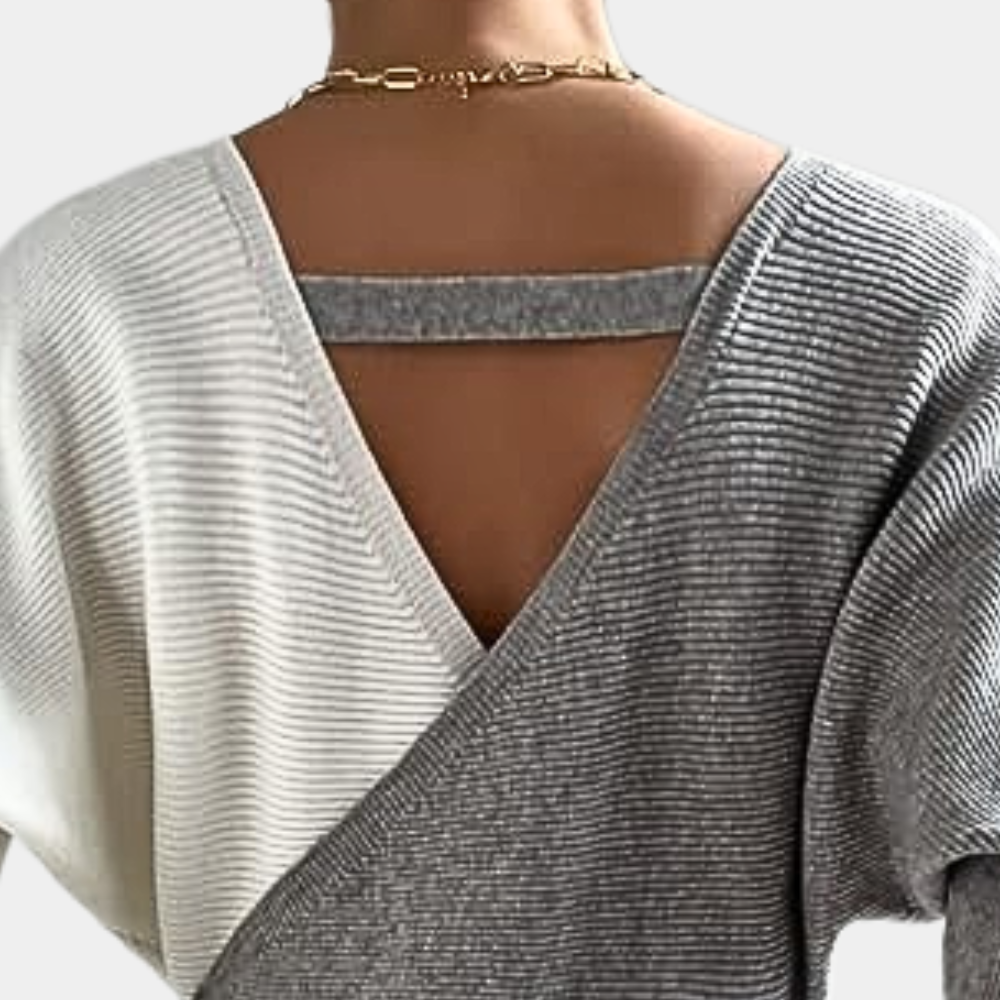 ELIANE - Robe moderne en tricot à col en V pour femmes