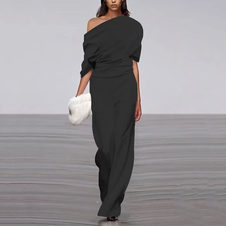 Combinaison Épaule Dénudée | Design Asymétrique | Chic et Fluide