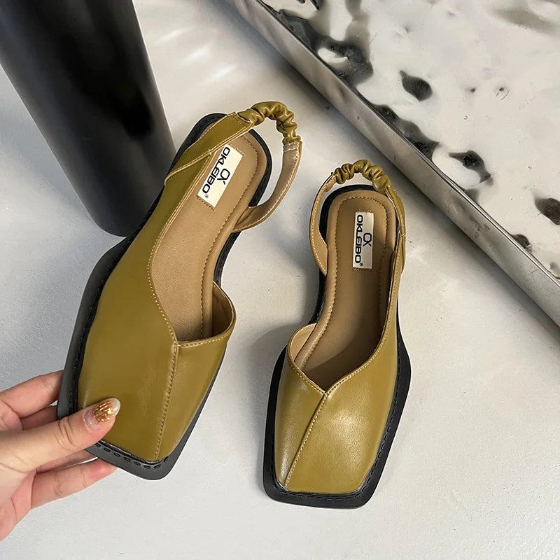 Sandales Plates | Bout Carré | Style Minimaliste