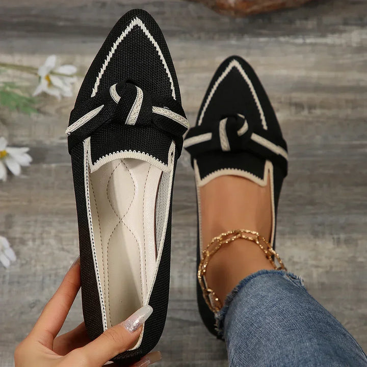 Mocassins Noirs Femme | Finitions Contrastantes | Élégance Quotidienne