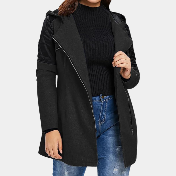 KEISY - Manteau mi-long à capuche pour femmes