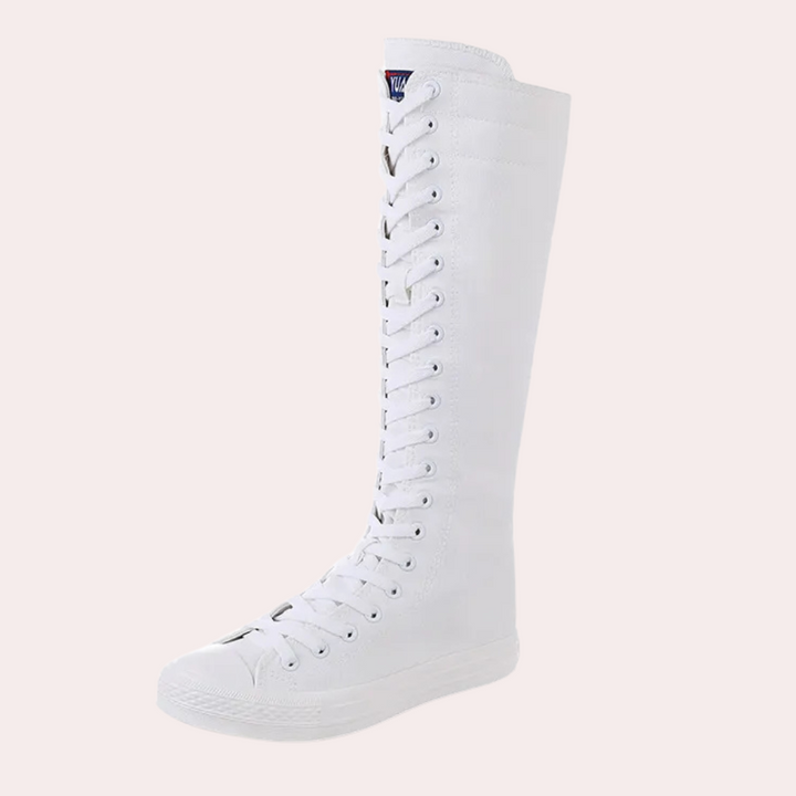 AMABELLE - Bottes Élevées à Lacets Décontractées pour Femme