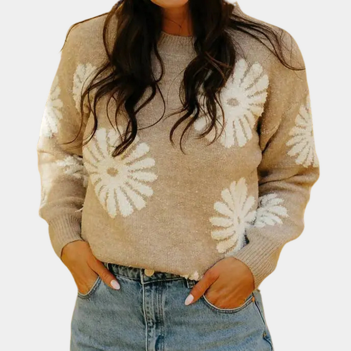 MARLEY - Pull Tricoté à Fleurs Élégant pour Femmes