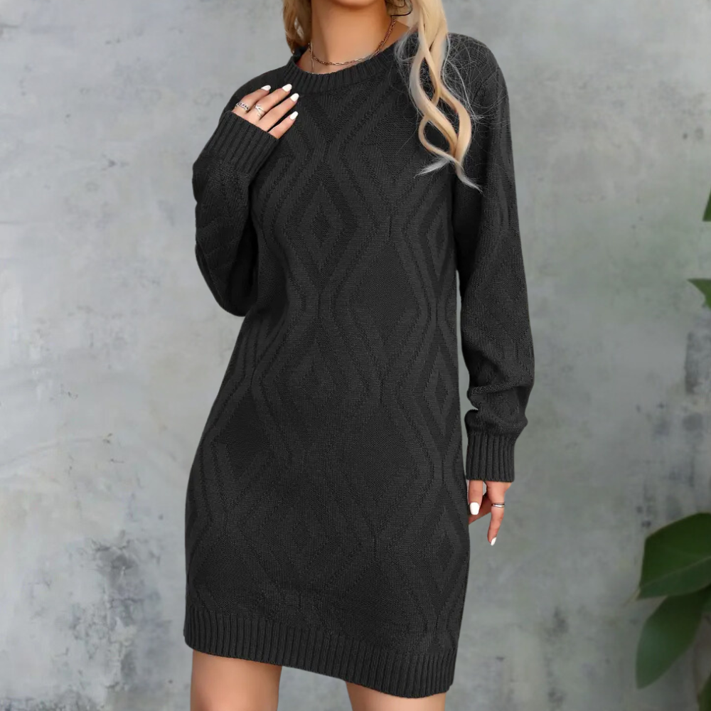 JANNIE - Robe Tricotée à Manches Longues pour Femmes