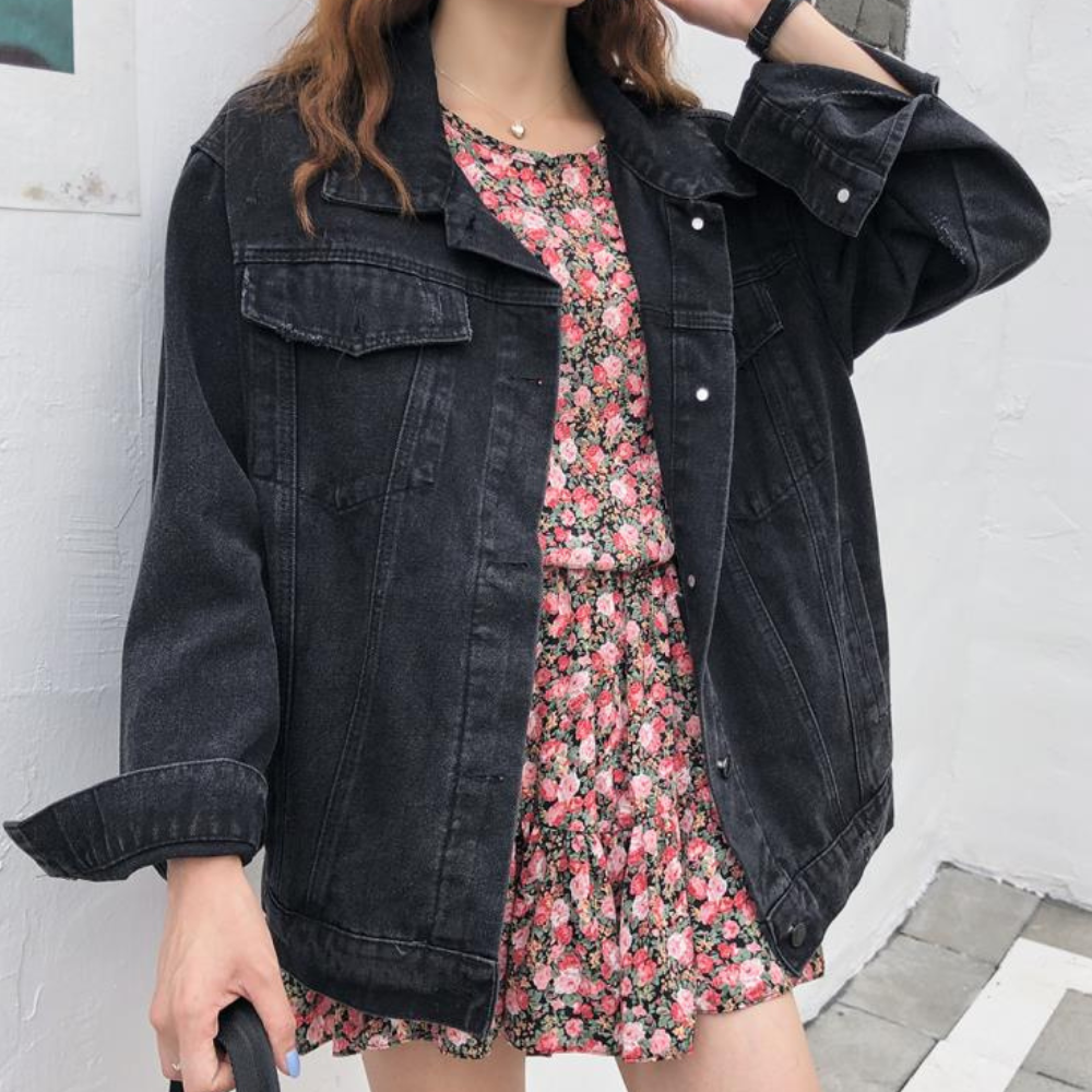 KIARA - Veste en Jean Brodée Tendance pour Femmes