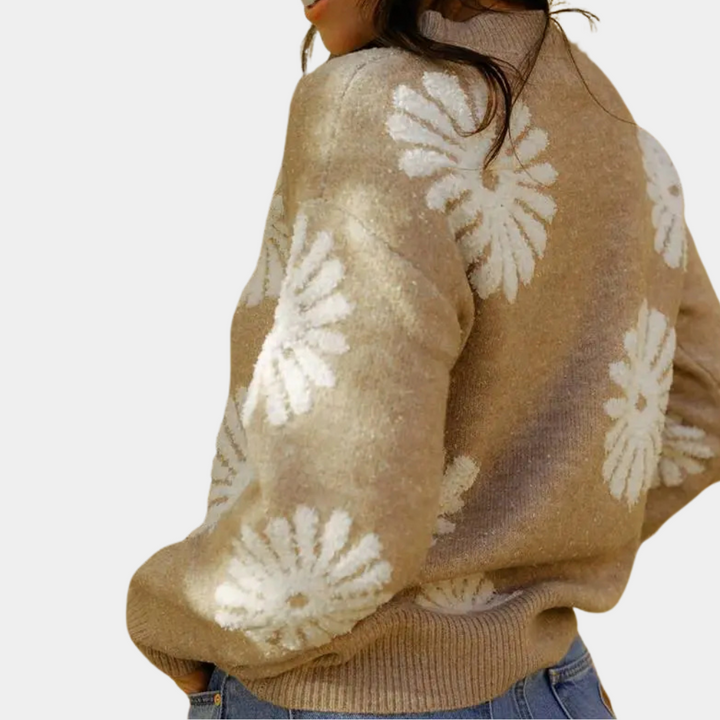 MARLEY - Pull Tricoté à Fleurs Élégant pour Femmes