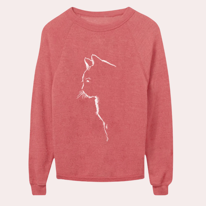 ADRIA - Pull décontracté pour femmes avec un adorable motif de chat