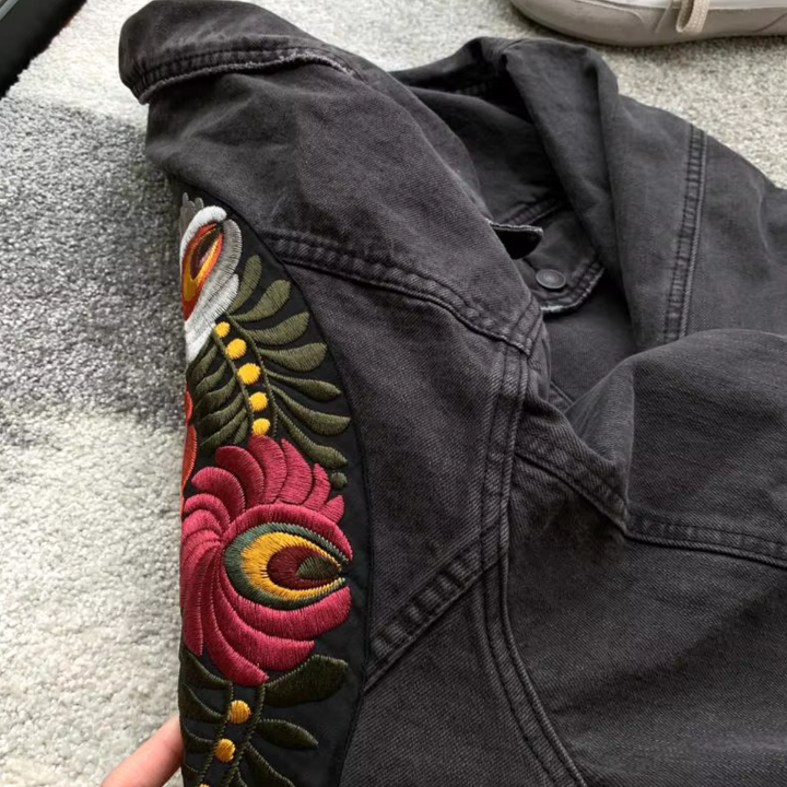KIARA - Veste en Jean Brodée Tendance pour Femmes
