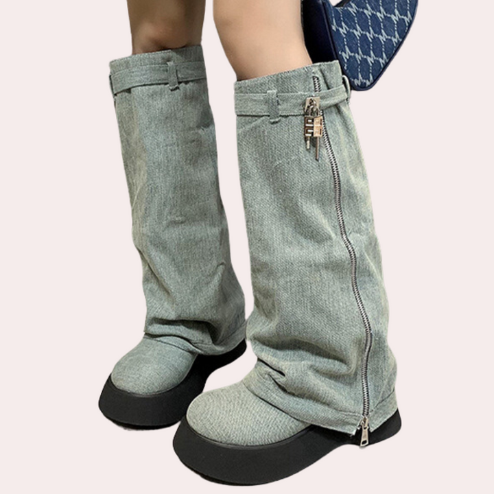 DULCE - Bottes d'Hiver Chaleureuses en Jean pour Femmes