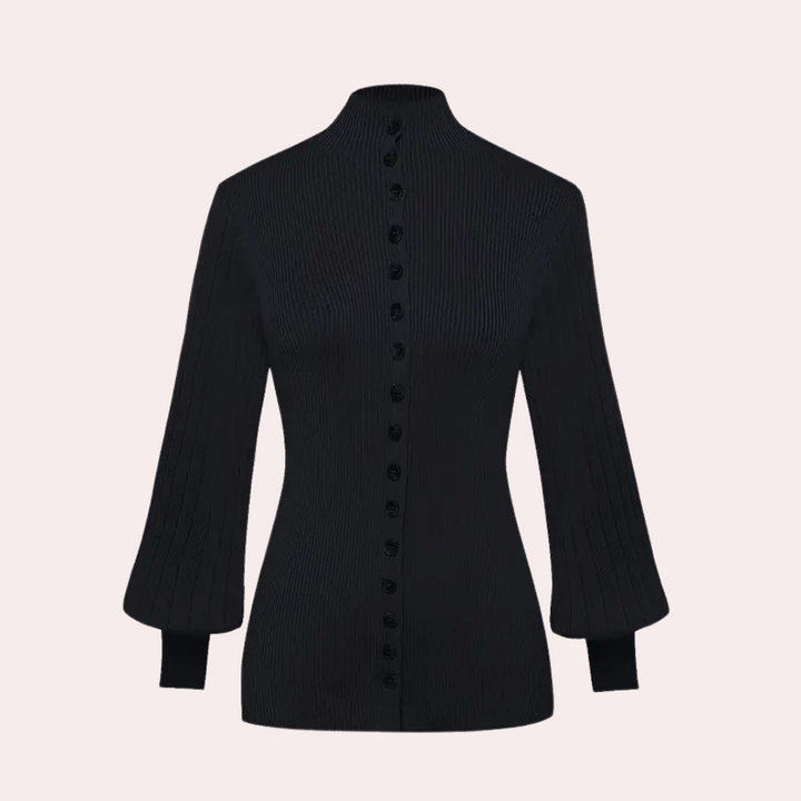 CHARIBEL - Cardigan en Tricot Classe avec Fermeture Boutonnée pour Femmes