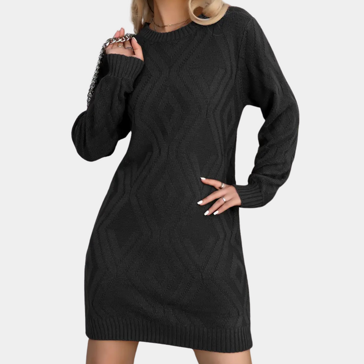 JANNIE - Robe Tricotée à Manches Longues pour Femmes