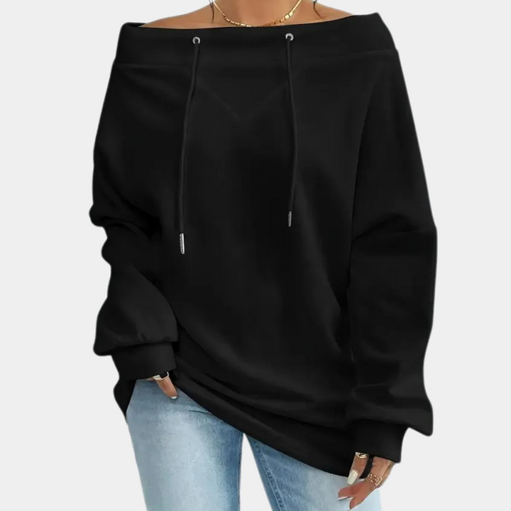 EDNA - Sweatshirt Élégant à Épaules Dénudées pour Femmes