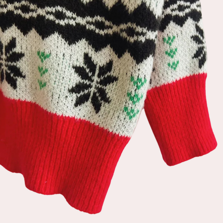 COLLETTE - Pull de Fête Flocons de Neige pour Femme