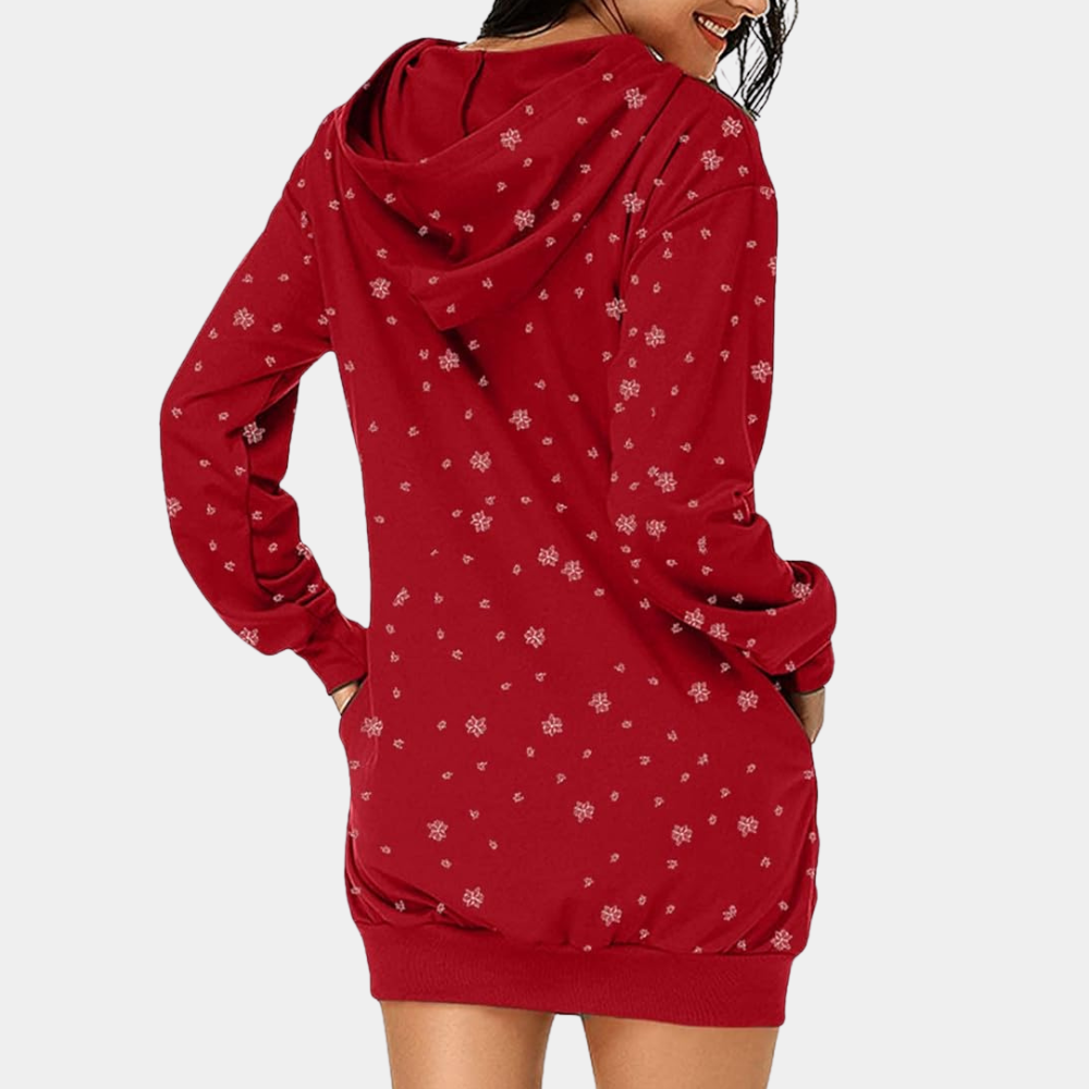 NADALIA - Robe Moderne à Capuche Les Fêtes pour Femme