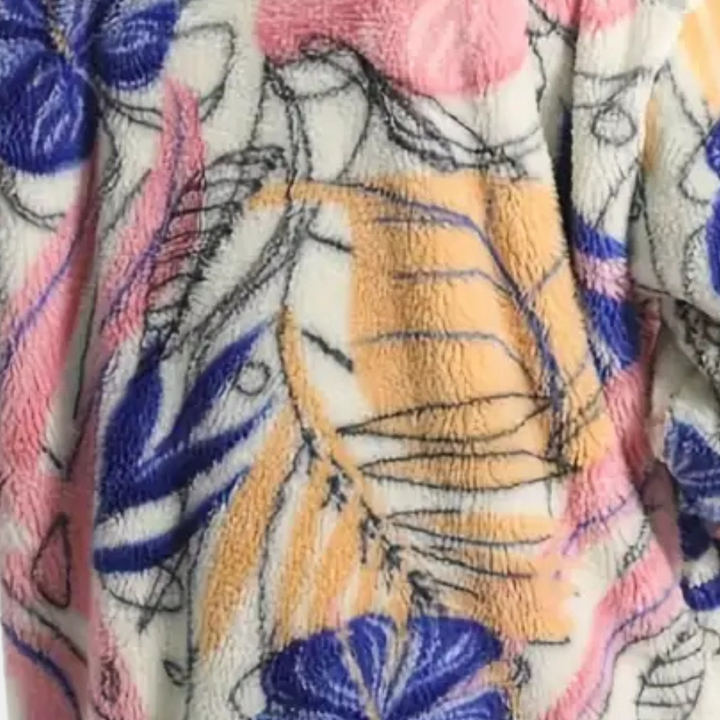 LOREEN - Veste à Capuche Épais avec Motif Fleuri pour Femmes