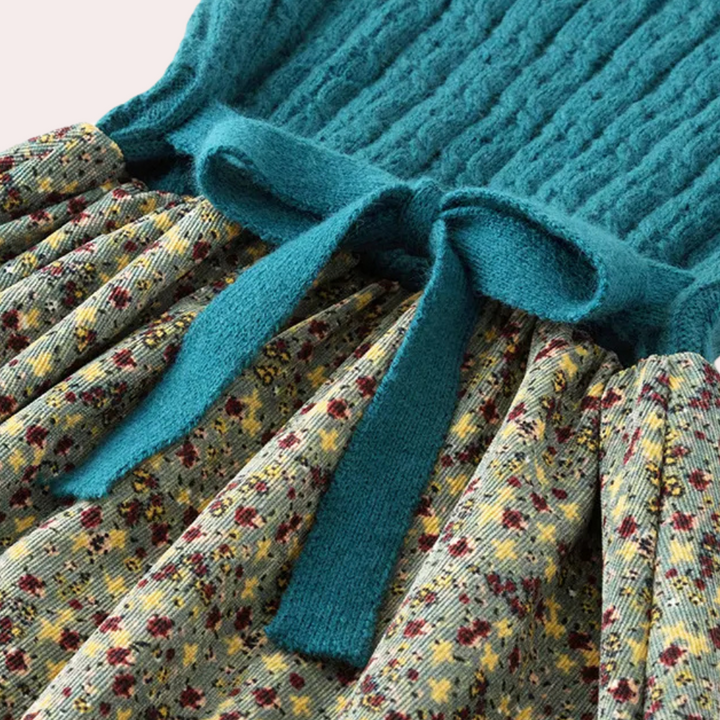 DAYSI - Robe Hivernale à Motifs de Fleurs pour Femmes