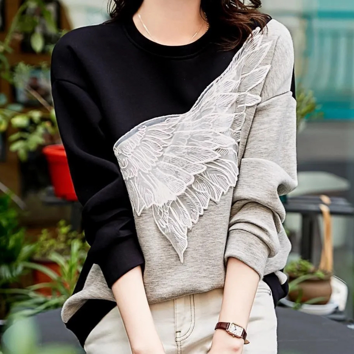 JEASELLE - Sweatshirt Tendance en Dentelle pour Femmes