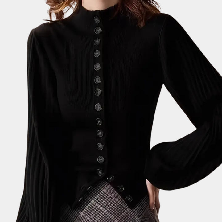 CHARIBEL - Cardigan en Tricot Classe avec Fermeture Boutonnée pour Femmes