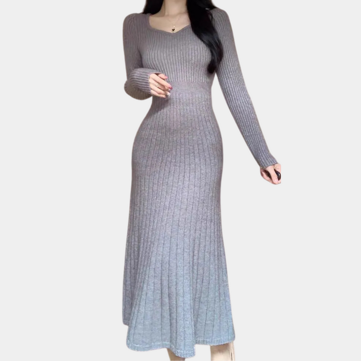 ELISA - Robe Longue Tricotée Élégante pour Femmes