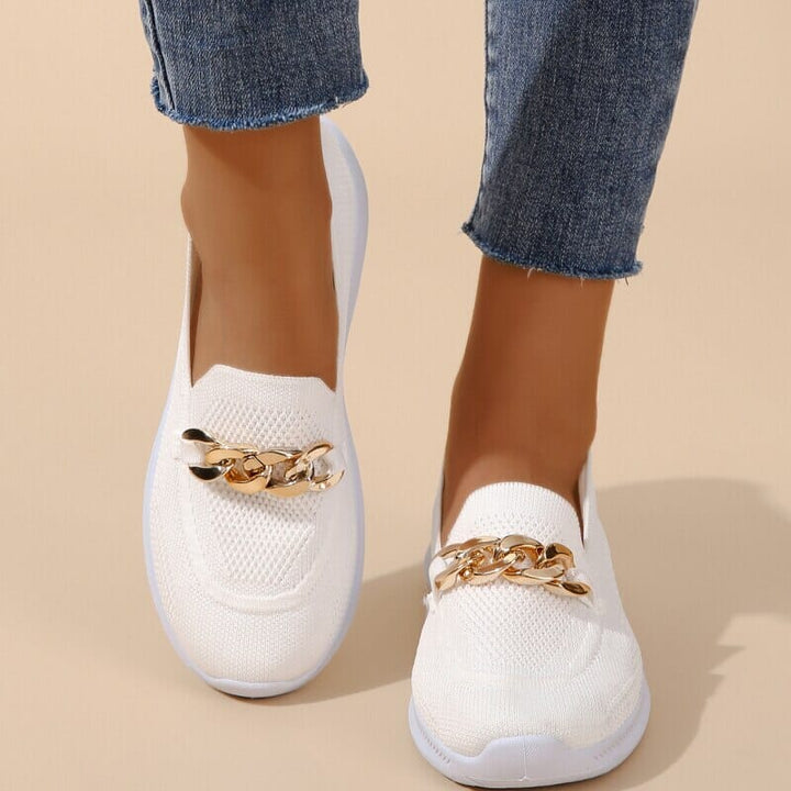 Mocassins Maille | Confort Moderne | Détail Chaîne