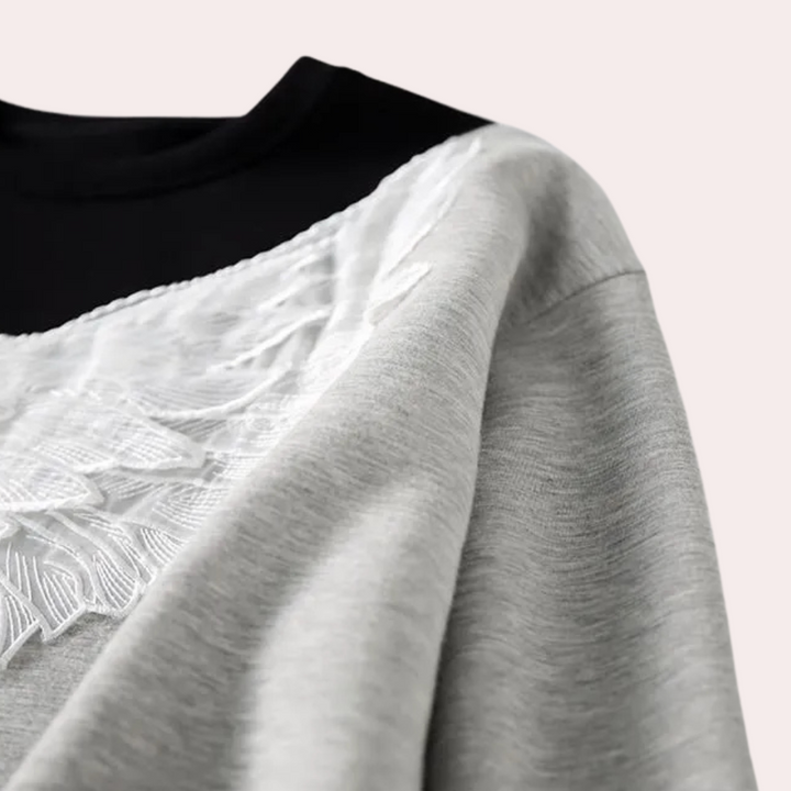 JEASELLE - Sweatshirt Tendance en Dentelle pour Femmes