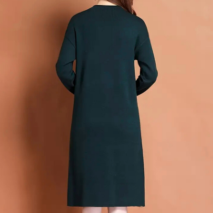 THEADORA - Robe Tricotée Élégante à Col Semi-Roulé pour Femmes
